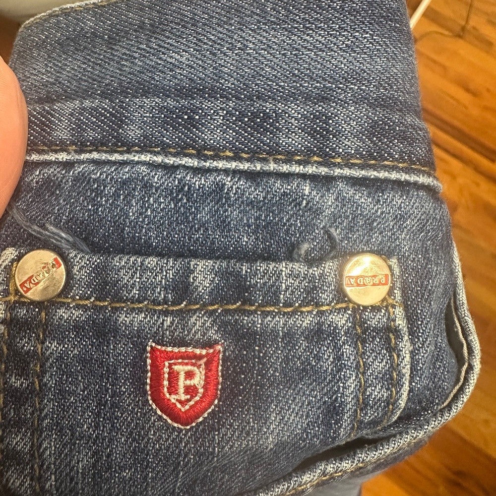 Prada jeans practicaly new with a tie dye detail in the back - Picture 2 of 11